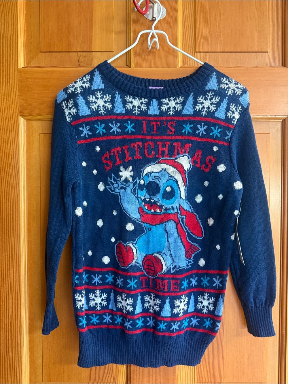 Disney Navy Blue 'It's Stitchmas Time' Holiday Crewneck Sweater